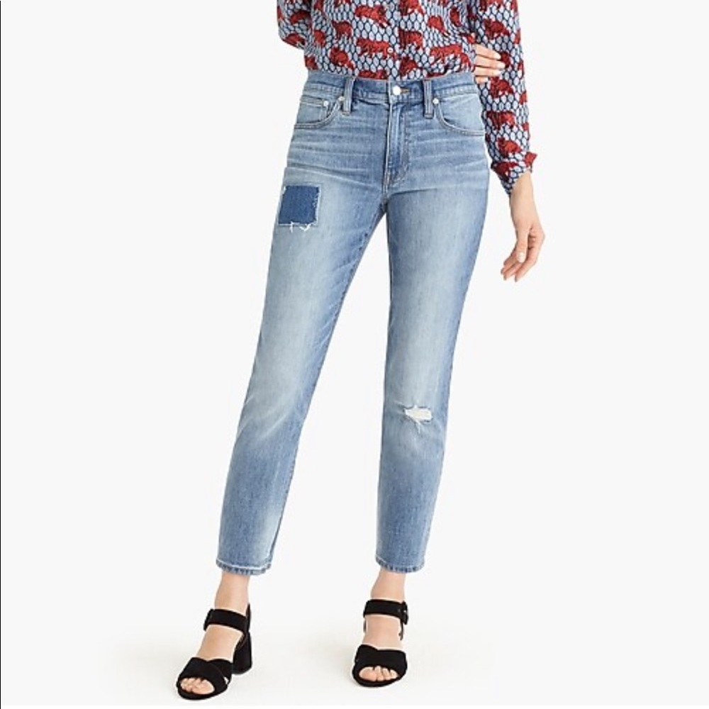SALE🏷J Crew Slim Boyfriend Jean Patch Distressing